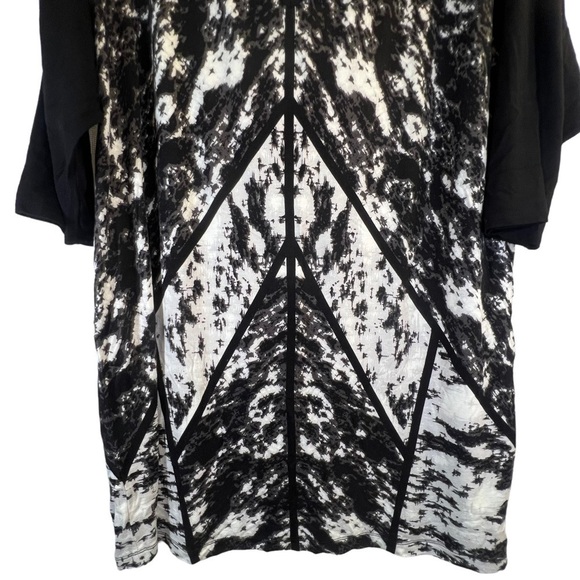 Michel Studio Women's Top 1X Black White Tunic 3/4 Length Sleeves - Picture 3 of 15